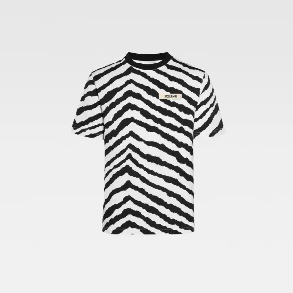 Jacquemus Gros Grain T Shirt zèbre noir et blanc
