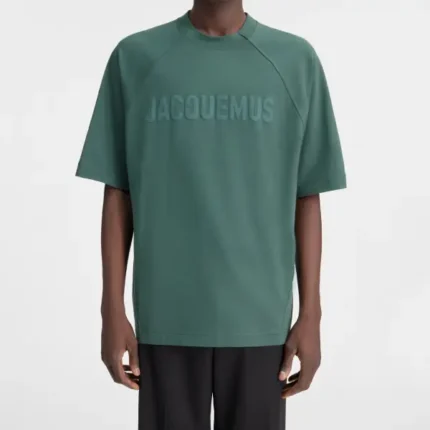 Jacquemus Typo Vert Foncé T Shirt devant