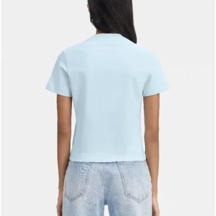Femmes Le T-Shirt Gros Grain Bleu Clair-Back